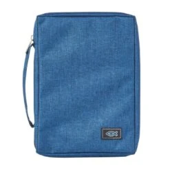 BC: Poly-canvas Blue Medium Bible Cover With Fish Badge