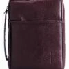 BC: Burgundy Embossed Cross Leather Look Small -Books Shop 124 0824 0 1