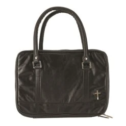 BC: Purse Black Leather Large Print