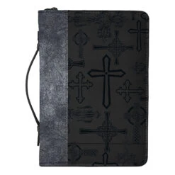 BC: Cross Design Midnight Black And Silver Tone X-Large