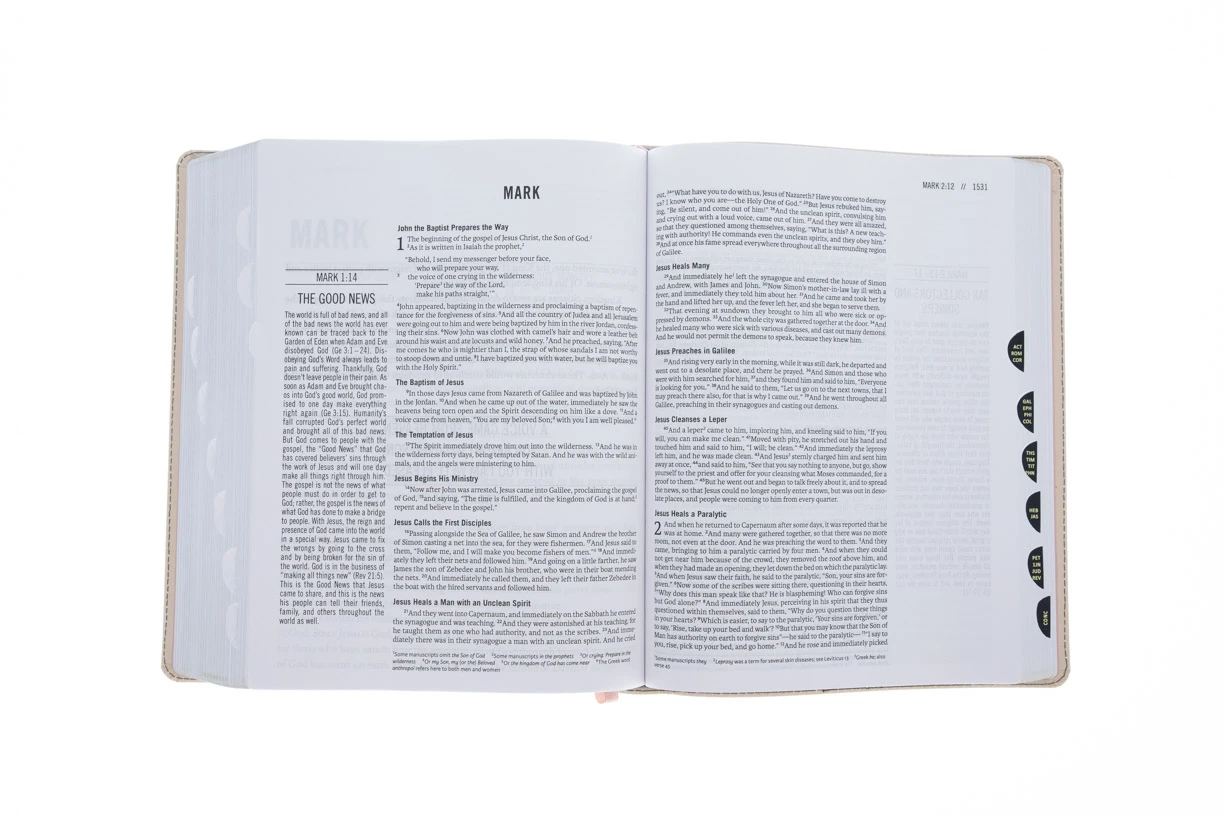 ESV Jesus Bible Artist Edition Peach Floral Leathersoft 7 ESV Jesus Bible Artist Edition Peach Floral Leathersoft - Image 5