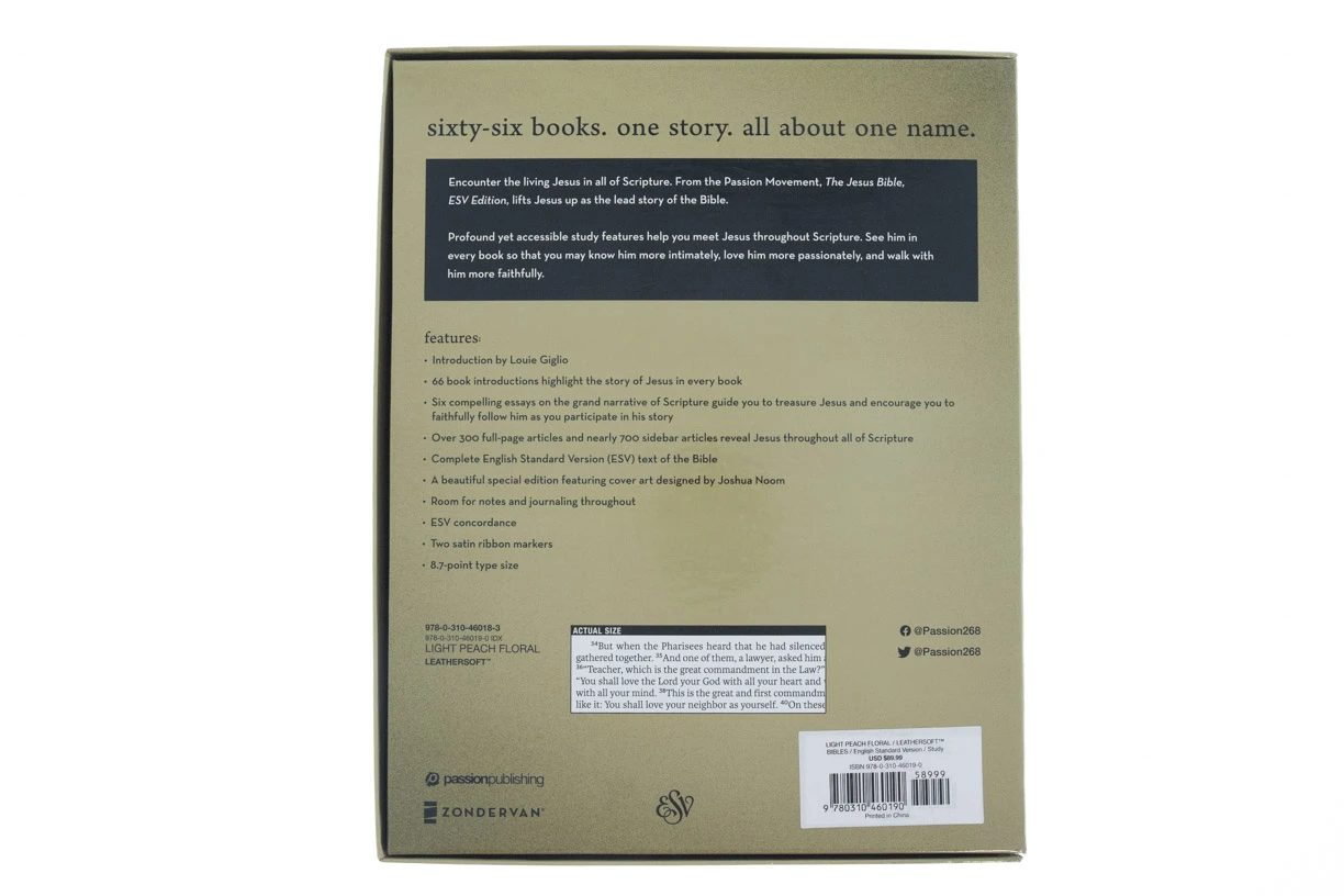 ESV Jesus Bible Artist Edition Peach Floral Leathersoft 8 ESV Jesus Bible Artist Edition Peach Floral Leathersoft - Image 6