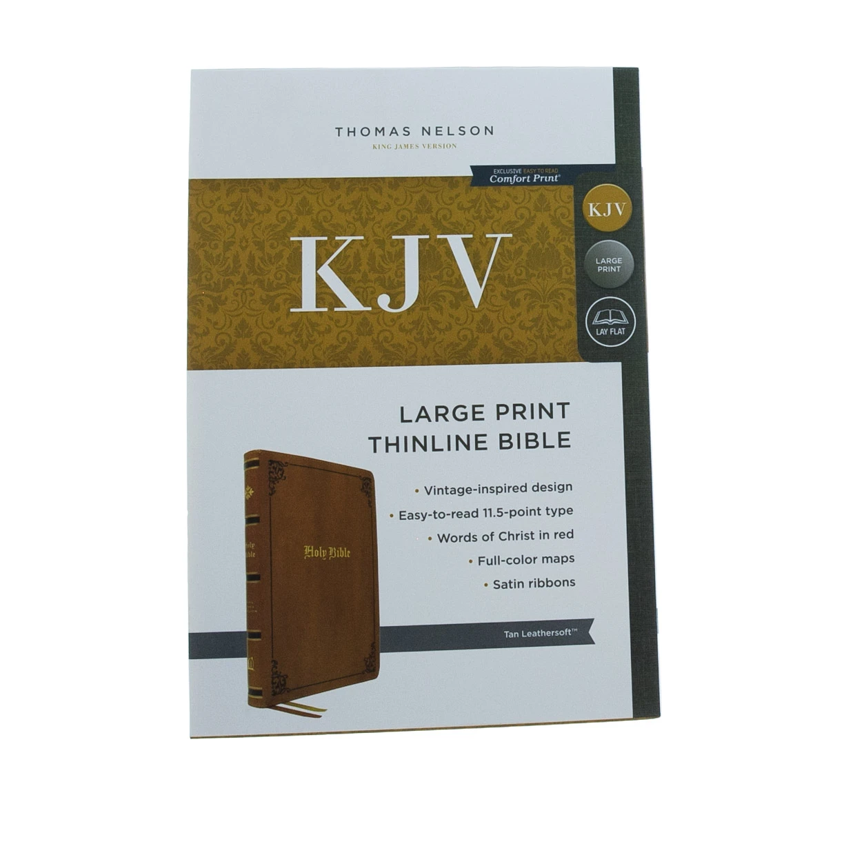 Kjv Thinline Bible, Large Print, Tan Leathersoft 4 Kjv Thinline Bible, Large Print, Tan Leathersoft - Image 2