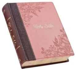 KJV Notetaking Bible Twotone Pink/Brown Floral Faux Leathe -Books Shop 206 0841 2