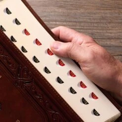 KJV Art Nouveau Framed Saddle Tan Faux Leather Bible – Thumb Index -Books Shop 206 1004 4