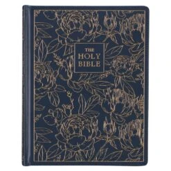 KJV Study Bible, Navy Blue Floral Faux Leather – Note-taking Bible