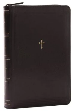 NKJV Compact Paragraph-Style Bible Black Leathersoft With Zipper