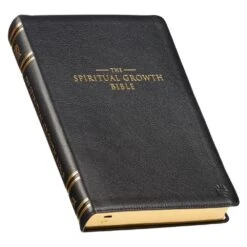 NLT Black Full Grain Leather Spiritual Growth Bible