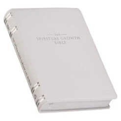 NLT White Full Grain Leather Spiritual Growth Bible