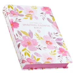 NLT Pink Floral Faux Leather Spiritual Growth Bible -Books Shop 212 0203 1