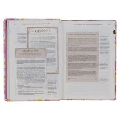 NLT Pink Floral Faux Leather Spiritual Growth Bible -Books Shop 212 0203 3