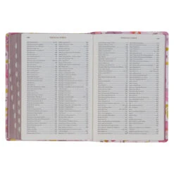 NLT Pink Floral Faux Leather Spiritual Growth Bible -Books Shop 212 0203 5 2