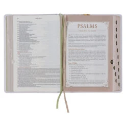 NLT Cream-colored Floral Faux Leather Spiritual Growth Bible -Books Shop 212 0204 4