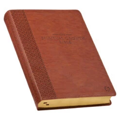NLT Saddle Tan Faux Leather Spiritual Growth Bible -Books Shop 212 0206 2 2