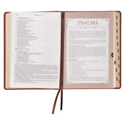 NLT Saddle Tan Faux Leather Spiritual Growth Bible -Books Shop 212 0206 5
