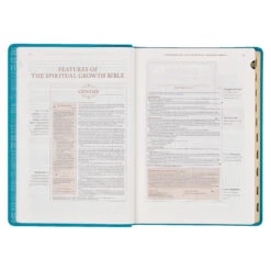 NLT Teal Faux Leather Spiritual Growth Bible -Books Shop 212 0208 4