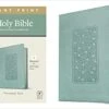 NLT Personal Size Giant Print Bible LeatherLike, Floral Frame Teal -Books Shop 212 1165 0